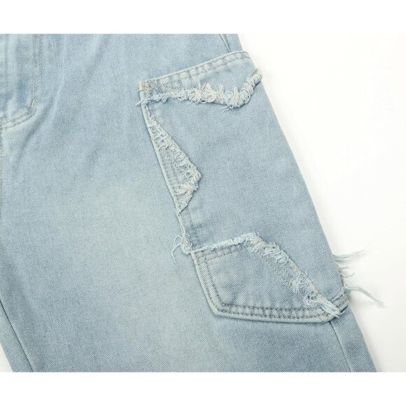 Cute Star Y2K Cargo Jeans - Comfortable High Waist Style for Daily Wear - Picture 3 of 6